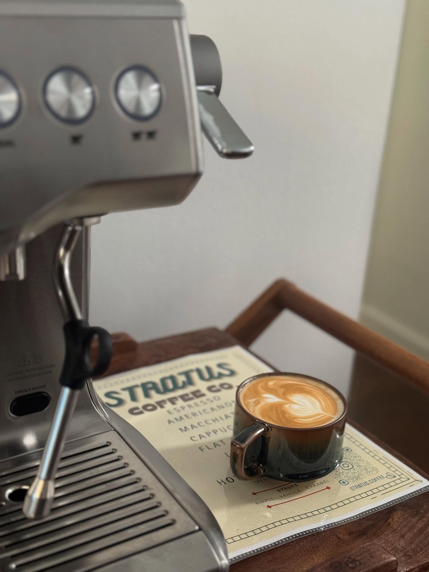 Stratus espresso and menu